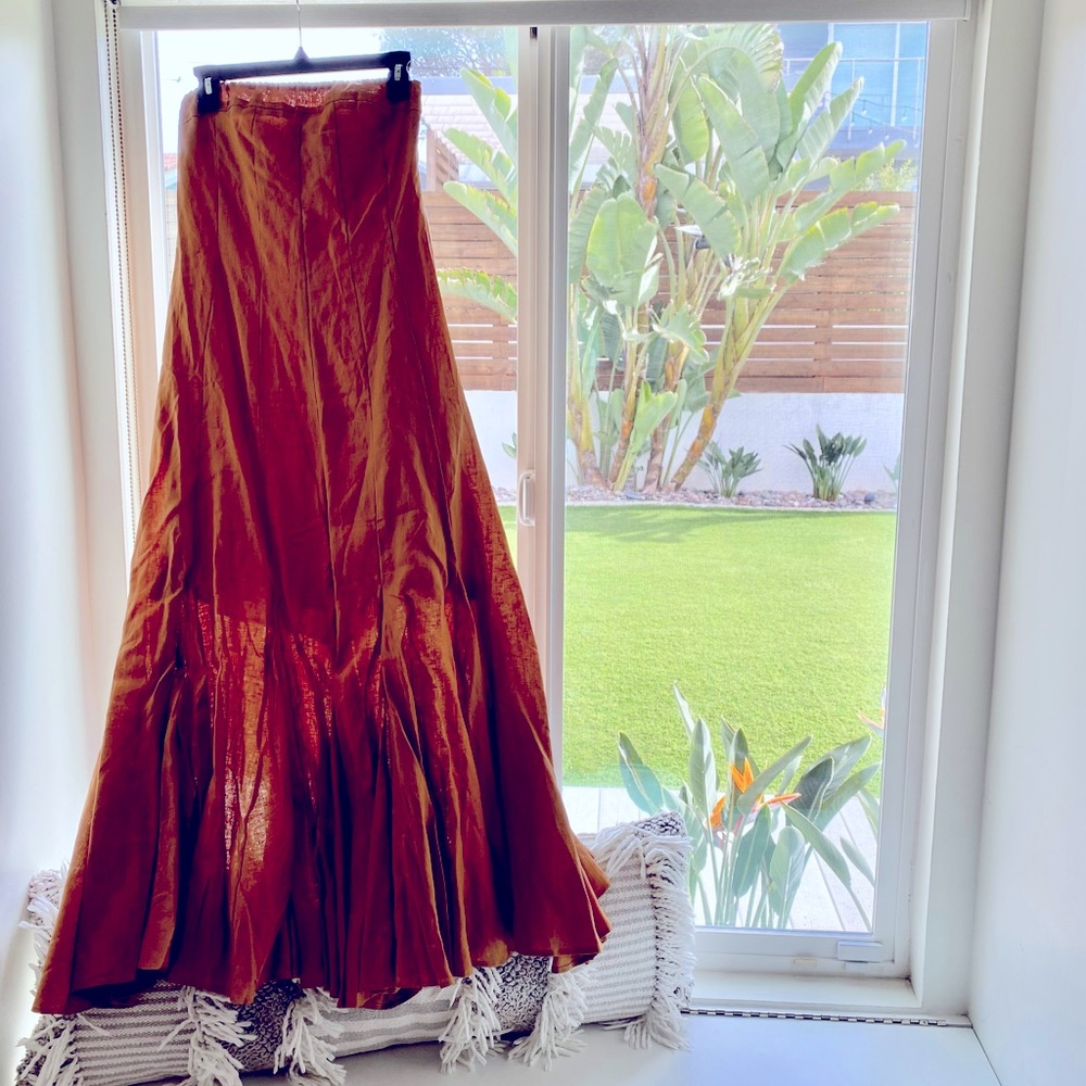 DISSH, Rocky Tangerine Linen Panel Dress, Size 2